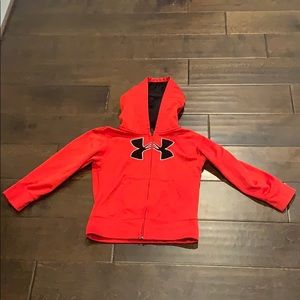 EUC Under Armour red zip front hoodie